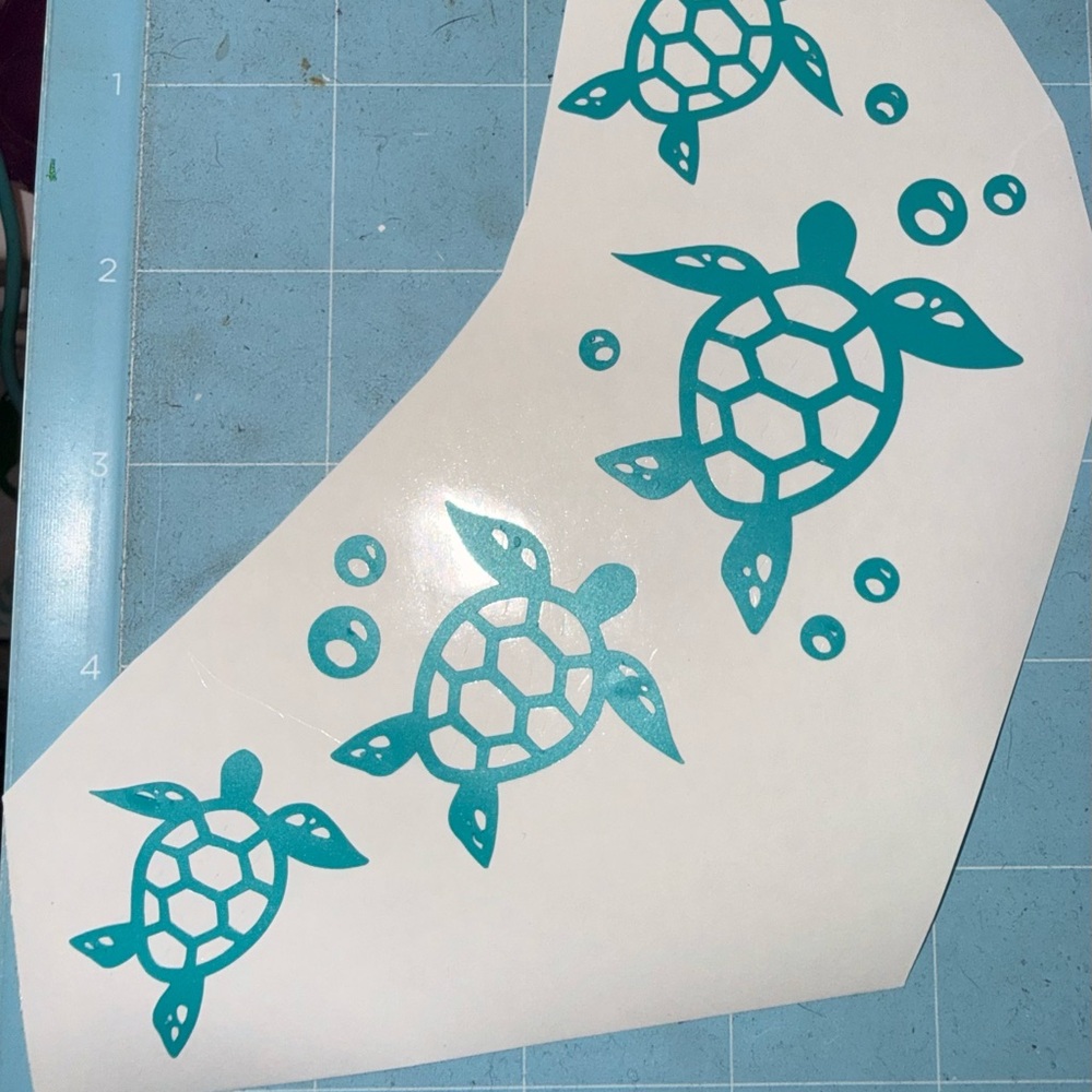 Teal Turtle Decal Set